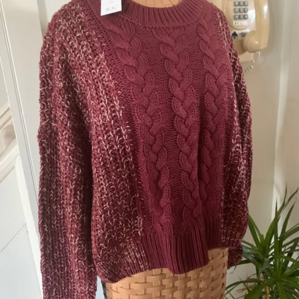 Noisy May "Lori Cable Knit Sweater" XL 100% acrylic. Purchased online at HBC.